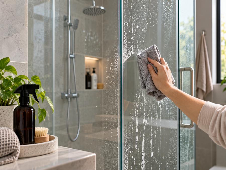 تمیز کردن کابین دوش حمام